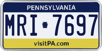 PA license plate MRI7697