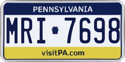 PA license plate MRI7698