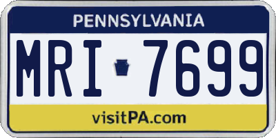 PA license plate MRI7699