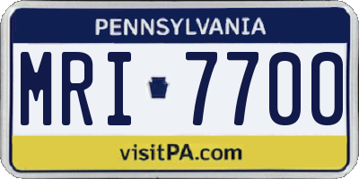PA license plate MRI7700