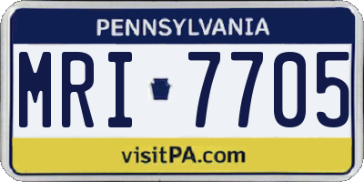 PA license plate MRI7705