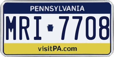 PA license plate MRI7708