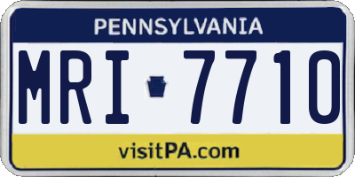 PA license plate MRI7710