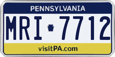 PA license plate MRI7712