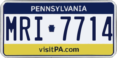 PA license plate MRI7714