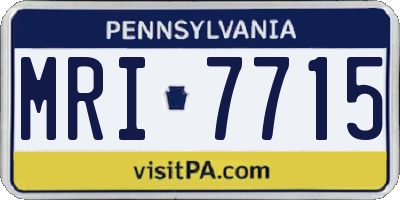 PA license plate MRI7715