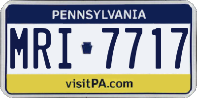 PA license plate MRI7717
