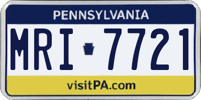 PA license plate MRI7721