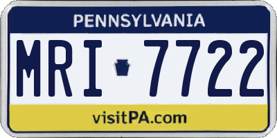PA license plate MRI7722