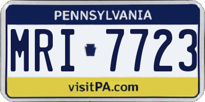 PA license plate MRI7723