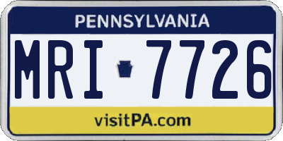 PA license plate MRI7726