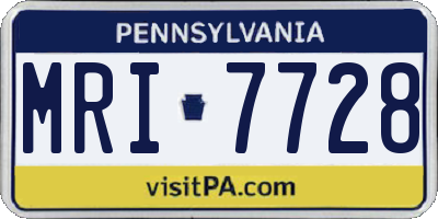 PA license plate MRI7728