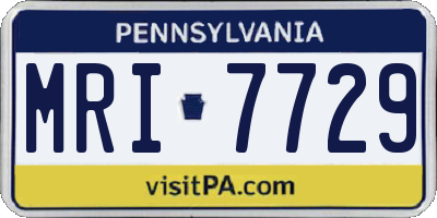 PA license plate MRI7729
