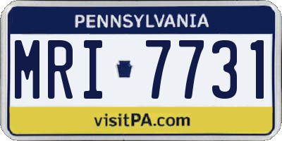 PA license plate MRI7731