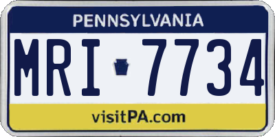 PA license plate MRI7734