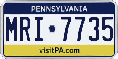 PA license plate MRI7735