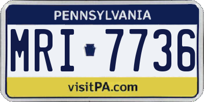 PA license plate MRI7736