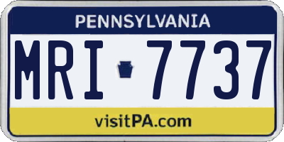 PA license plate MRI7737