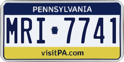 PA license plate MRI7741