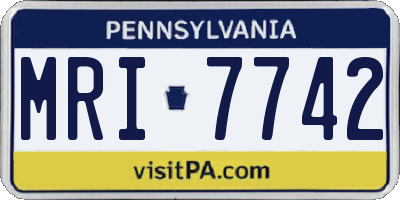 PA license plate MRI7742