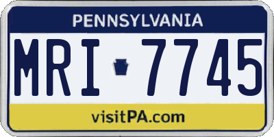 PA license plate MRI7745
