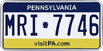 PA license plate MRI7746