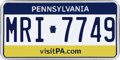 PA license plate MRI7749