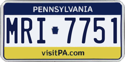 PA license plate MRI7751