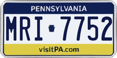 PA license plate MRI7752