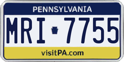 PA license plate MRI7755
