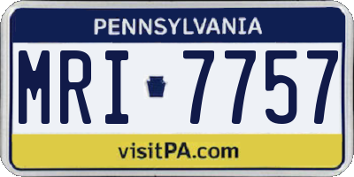 PA license plate MRI7757