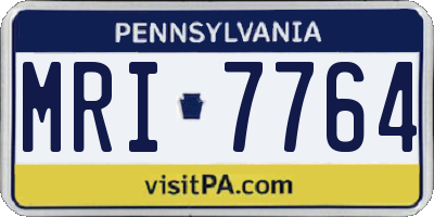 PA license plate MRI7764