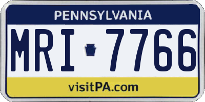 PA license plate MRI7766
