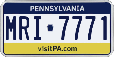 PA license plate MRI7771