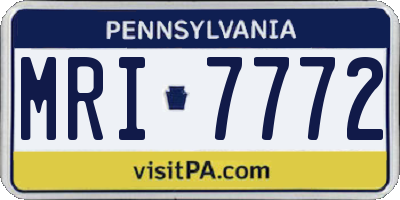 PA license plate MRI7772