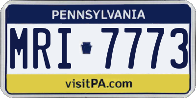 PA license plate MRI7773