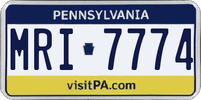 PA license plate MRI7774