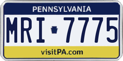 PA license plate MRI7775