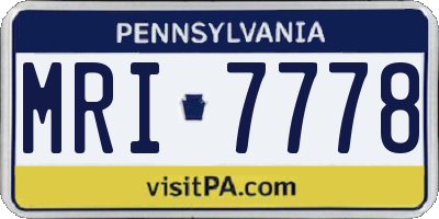 PA license plate MRI7778
