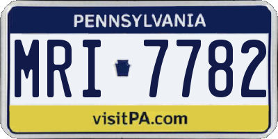 PA license plate MRI7782