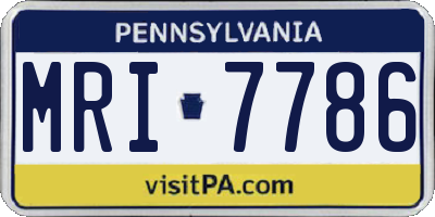 PA license plate MRI7786