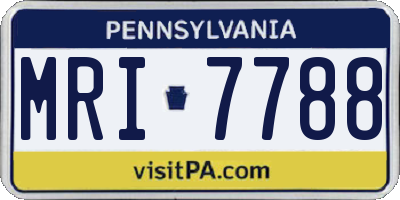 PA license plate MRI7788