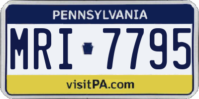 PA license plate MRI7795