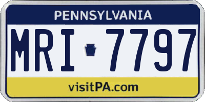 PA license plate MRI7797