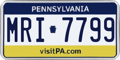 PA license plate MRI7799