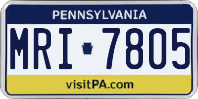 PA license plate MRI7805