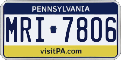 PA license plate MRI7806