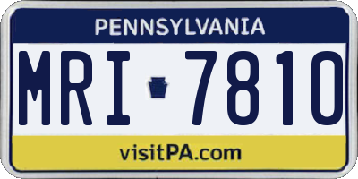 PA license plate MRI7810