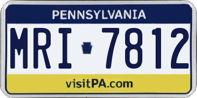 PA license plate MRI7812