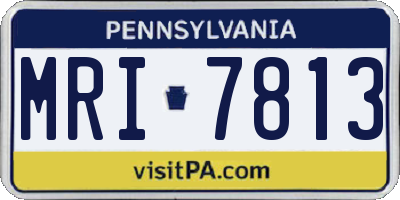 PA license plate MRI7813